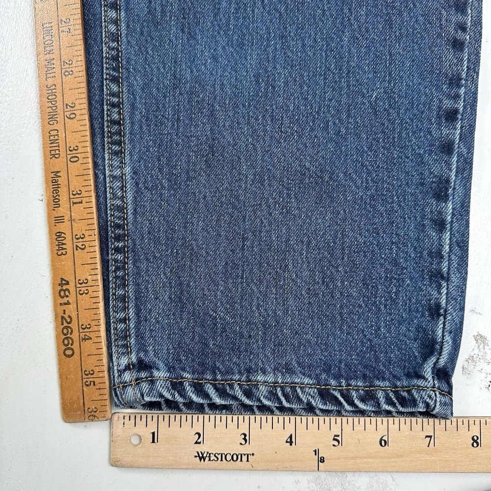 VTG Y2K Levi's 560 Loose Jeans Actual 35x36 Tapered Rare Size Blue Made In USA - Picture 7 of 12